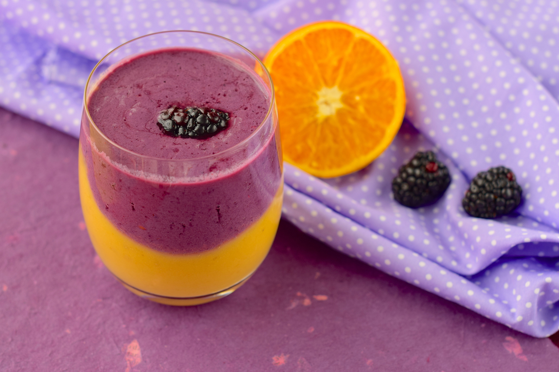 Orange blackberry smoothie